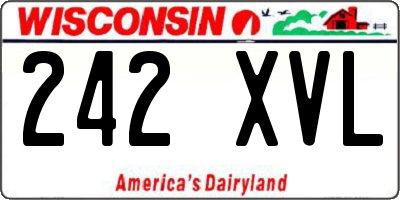 WI license plate 242XVL