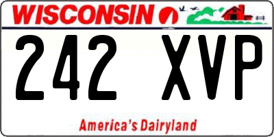 WI license plate 242XVP