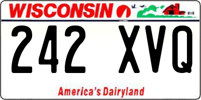 WI license plate 242XVQ