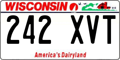 WI license plate 242XVT