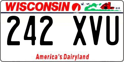 WI license plate 242XVU