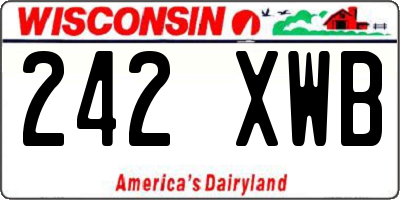 WI license plate 242XWB