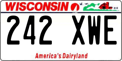 WI license plate 242XWE