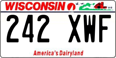 WI license plate 242XWF