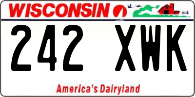 WI license plate 242XWK