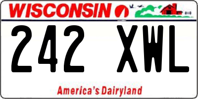 WI license plate 242XWL