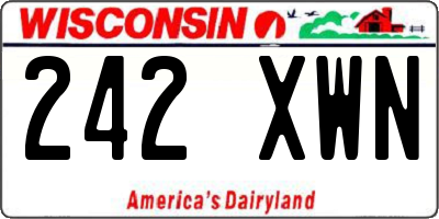WI license plate 242XWN
