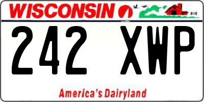 WI license plate 242XWP