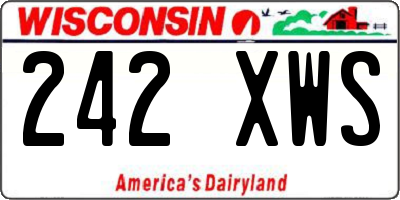 WI license plate 242XWS
