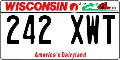 WI license plate 242XWT