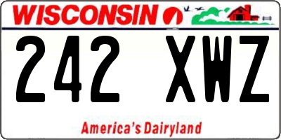 WI license plate 242XWZ
