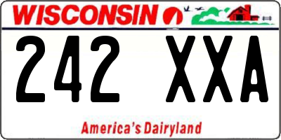 WI license plate 242XXA