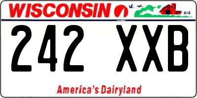 WI license plate 242XXB