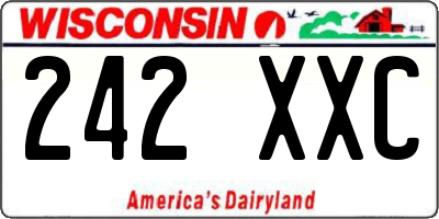 WI license plate 242XXC