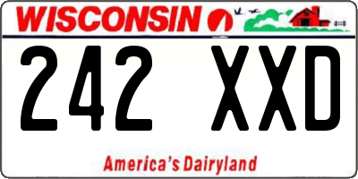 WI license plate 242XXD