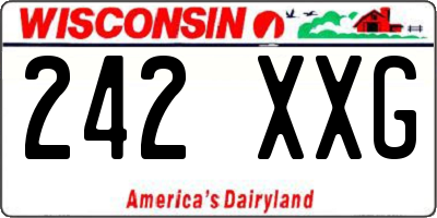 WI license plate 242XXG