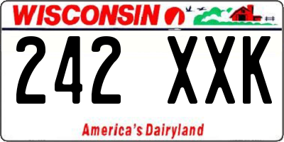 WI license plate 242XXK