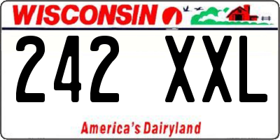 WI license plate 242XXL