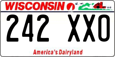 WI license plate 242XXO