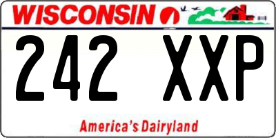 WI license plate 242XXP