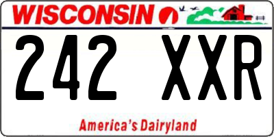 WI license plate 242XXR
