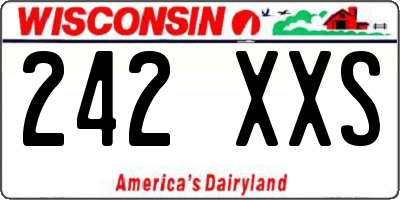 WI license plate 242XXS