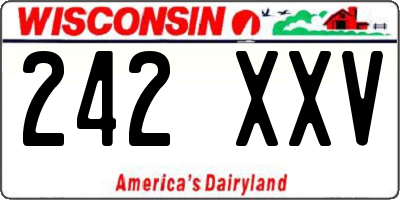 WI license plate 242XXV