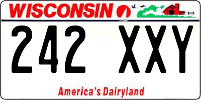 WI license plate 242XXY