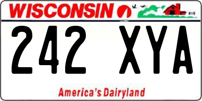 WI license plate 242XYA