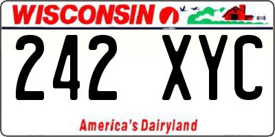 WI license plate 242XYC
