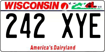 WI license plate 242XYE