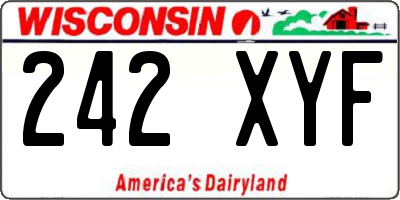 WI license plate 242XYF