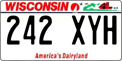 WI license plate 242XYH
