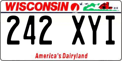 WI license plate 242XYI