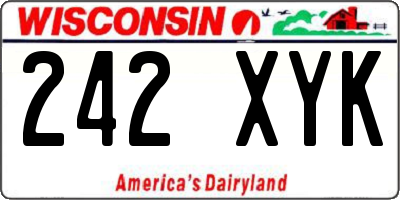 WI license plate 242XYK
