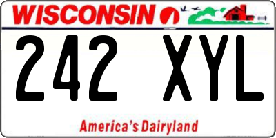 WI license plate 242XYL