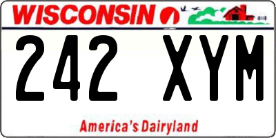 WI license plate 242XYM