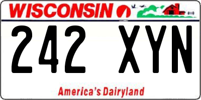 WI license plate 242XYN