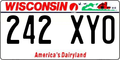 WI license plate 242XYO