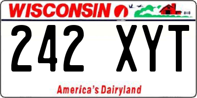 WI license plate 242XYT