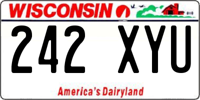 WI license plate 242XYU