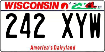 WI license plate 242XYW