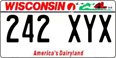 WI license plate 242XYX