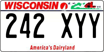 WI license plate 242XYY