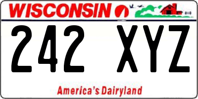 WI license plate 242XYZ