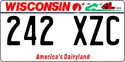 WI license plate 242XZC