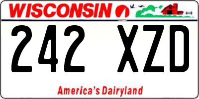 WI license plate 242XZD