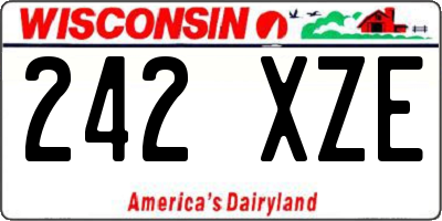 WI license plate 242XZE