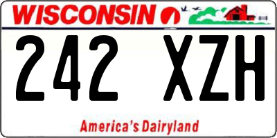 WI license plate 242XZH