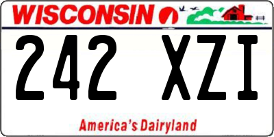 WI license plate 242XZI